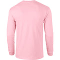 Light Pink - Back - Gildan Mens Plain Crew Neck Ultra Cotton Long Sleeve T-Shirt