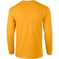 Gold - Back - Gildan Mens Plain Crew Neck Ultra Cotton Long Sleeve T-Shirt