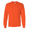 Orange - Front - Gildan Mens Plain Crew Neck Ultra Cotton Long Sleeve T-Shirt