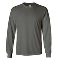 Charcoal - Front - Gildan Mens Plain Crew Neck Ultra Cotton Long Sleeve T-Shirt