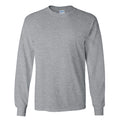 Sport Grey - Front - Gildan Mens Plain Crew Neck Ultra Cotton Long Sleeve T-Shirt