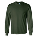 Forest Green - Front - Gildan Mens Plain Crew Neck Ultra Cotton Long Sleeve T-Shirt