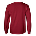 Cardinal - Back - Gildan Mens Plain Crew Neck Ultra Cotton Long Sleeve T-Shirt