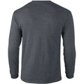 Dark Heather - Back - Gildan Mens Plain Crew Neck Ultra Cotton Long Sleeve T-Shirt