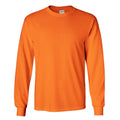 Safety Orange - Front - Gildan Mens Plain Crew Neck Ultra Cotton Long Sleeve T-Shirt