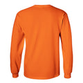 Safety Orange - Back - Gildan Mens Plain Crew Neck Ultra Cotton Long Sleeve T-Shirt