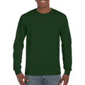 Forest Green - Lifestyle - Gildan Mens Plain Crew Neck Ultra Cotton Long Sleeve T-Shirt
