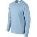 Light Blue - Side - Gildan Mens Plain Crew Neck Ultra Cotton Long Sleeve T-Shirt