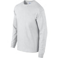 Ash Grey - Side - Gildan Mens Plain Crew Neck Ultra Cotton Long Sleeve T-Shirt