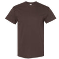 Dark Chocolate - Front - Gildan Mens Heavy Cotton Short Sleeve T-Shirt