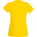 Yellow - Back - Fruit Of The Loom Ladies-Womens Lady-Fit Valueweight Short Sleeve T-Shirt (Pack Of 5)