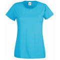 Azure Blue - Front - Fruit Of The Loom Ladies-Womens Lady-Fit Valueweight Short Sleeve T-Shirt (Pack Of 5)