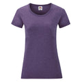 Heather Purple - Front - Fruit Of The Loom Ladies-Womens Lady-Fit Valueweight Short Sleeve T-Shirt (Pack Of 5)