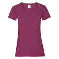 Burgundy - Front - Fruit Of The Loom Ladies-Womens Lady-Fit Valueweight Short Sleeve T-Shirt (Pack Of 5)