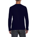 Navy - Side - Gildan Mens Soft Style Long Sleeve T-Shirt