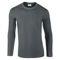 Charcoal - Front - Gildan Mens Soft Style Long Sleeve T-Shirt