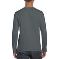 Charcoal - Side - Gildan Mens Soft Style Long Sleeve T-Shirt