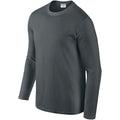 Charcoal - Pack Shot - Gildan Mens Soft Style Long Sleeve T-Shirt