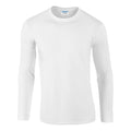 White - Front - Gildan Mens Soft Style Long Sleeve T-Shirt