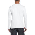 White - Side - Gildan Mens Soft Style Long Sleeve T-Shirt