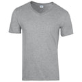 Sport Grey (RS) - Front - Gildan Mens Soft Style V-Neck Short Sleeve T-Shirt