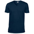 Navy - Front - Gildan Mens Soft Style V-Neck Short Sleeve T-Shirt