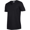 Black - Side - Gildan Mens Soft Style V-Neck Short Sleeve T-Shirt