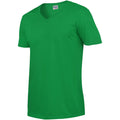Irish Green - Side - Gildan Mens Soft Style V-Neck Short Sleeve T-Shirt