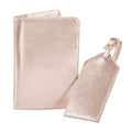 Rose Gold - Front - Bagbase Boutique Passport Holder and Luggage Tag Set