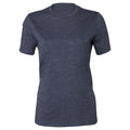Navy - Front - Bella + Canvas Womens-Ladies Heather Jersey Relaxed Fit T-Shirt