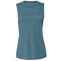 Deep Teal Heather - Front - Bella + Canvas Womens-Ladies Muscle Jersey Tank Top