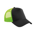 Black-Lime Green - Front - Beechfield Unisex Adult Snapback Trucker Cap
