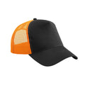 Black-Orange - Front - Beechfield Unisex Adult Snapback Trucker Cap