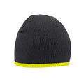 Black-Fluorescent Yellow - Front - Beechfield Unisex Adult Two Tone Knitted Beanie