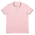 Pink-Navy - Front - Mantis Mens Tipped Polo Shirt