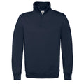 Navy Blue - Front - B&C Mens ID.004 Cotton Quarter Zip Sweatshirt