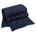 Navy Blue - Front - Beechfield Unisex Adult Cable Knit Melange Scarf