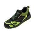 Neon Green-Black - Front - WORK-GUARD by Result Unisex Adult Hicks Leather Trim Safety Trainers