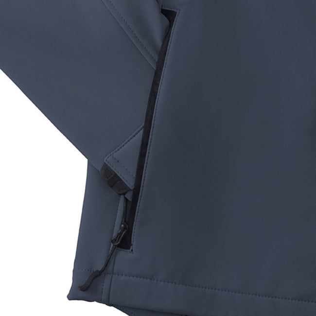French Navy - Close up - Russell Mens Water Resistant & Windproof Softshell Jacket