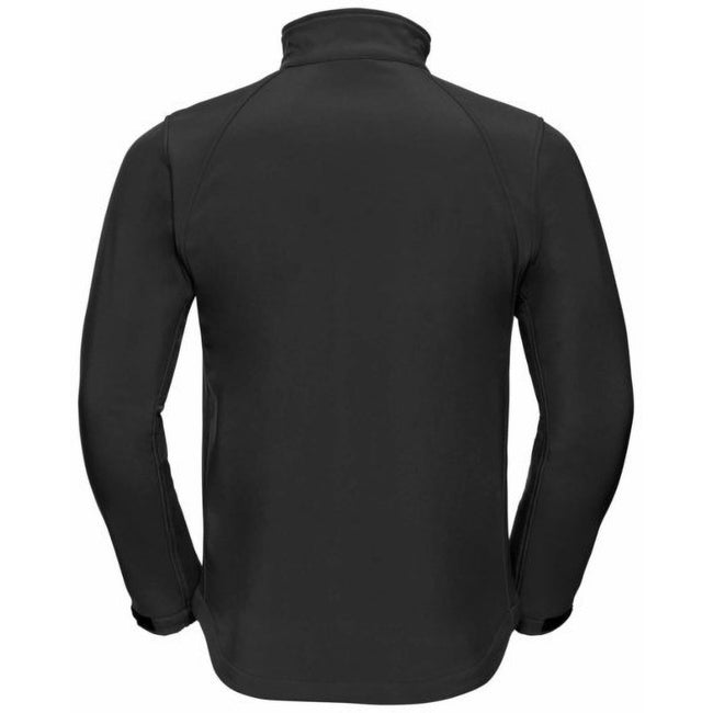 Black - Back - Russell Mens Water Resistant & Windproof Softshell Jacket