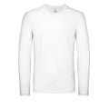 White - Front - B&C Mens Round Neck Long-Sleeved T-Shirt