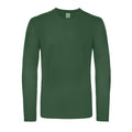 Bottle Green - Front - B&C Mens Round Neck Long-Sleeved T-Shirt