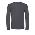Dark Grey - Back - B&C Mens Round Neck Long-Sleeved T-Shirt