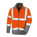Fluorescent Orange - Front - SAFE-GUARD by Result Mens Hi-Vis Fleece Jacket