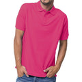 Fuchsia - Back - Russell Mens 100% Cotton Short Sleeve Polo Shirt