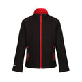 Black-Classic Red - Front - Regjun Childrens-Kids 2 Layer Soft Shell Jacket