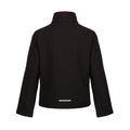 Black-Classic Red - Back - Regjun Childrens-Kids 2 Layer Soft Shell Jacket