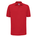 Bright Red - Front - Russell Mens Ripple Collar & Cuff Short Sleeve Polo Shirt