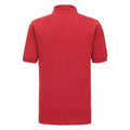 Bright Red - Side - Russell Mens Ripple Collar & Cuff Short Sleeve Polo Shirt