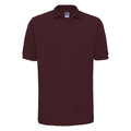 Burgundy - Front - Russell Mens Ripple Collar & Cuff Short Sleeve Polo Shirt